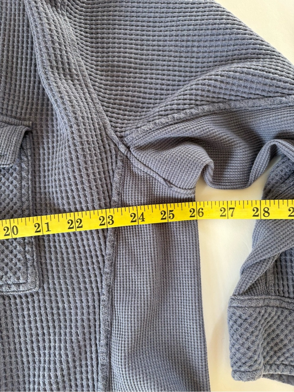 Aerie LumberJane Oversized Waffle Knit Button Shirt Jacket Shacket Dusty Blue S - Picture 8 of 9